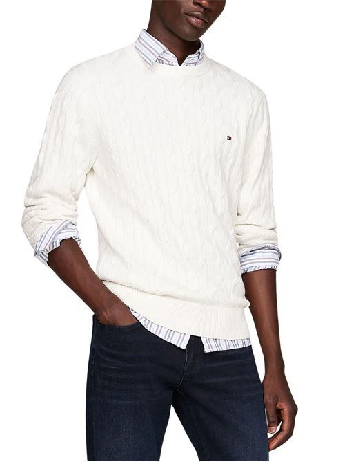 Maglioncino avorio in cotone bio Tommy Hilfiger | MW0MW33132Z00